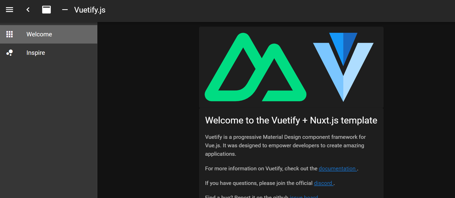 Nuxt Vuetify Demo